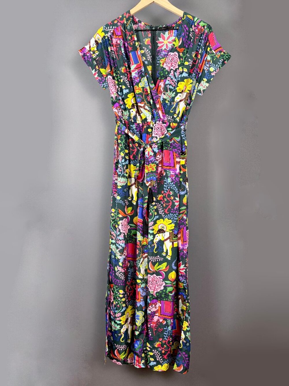 America & Beyond Majestic Nights Graphic Jumpsuit Elephant Floral XL